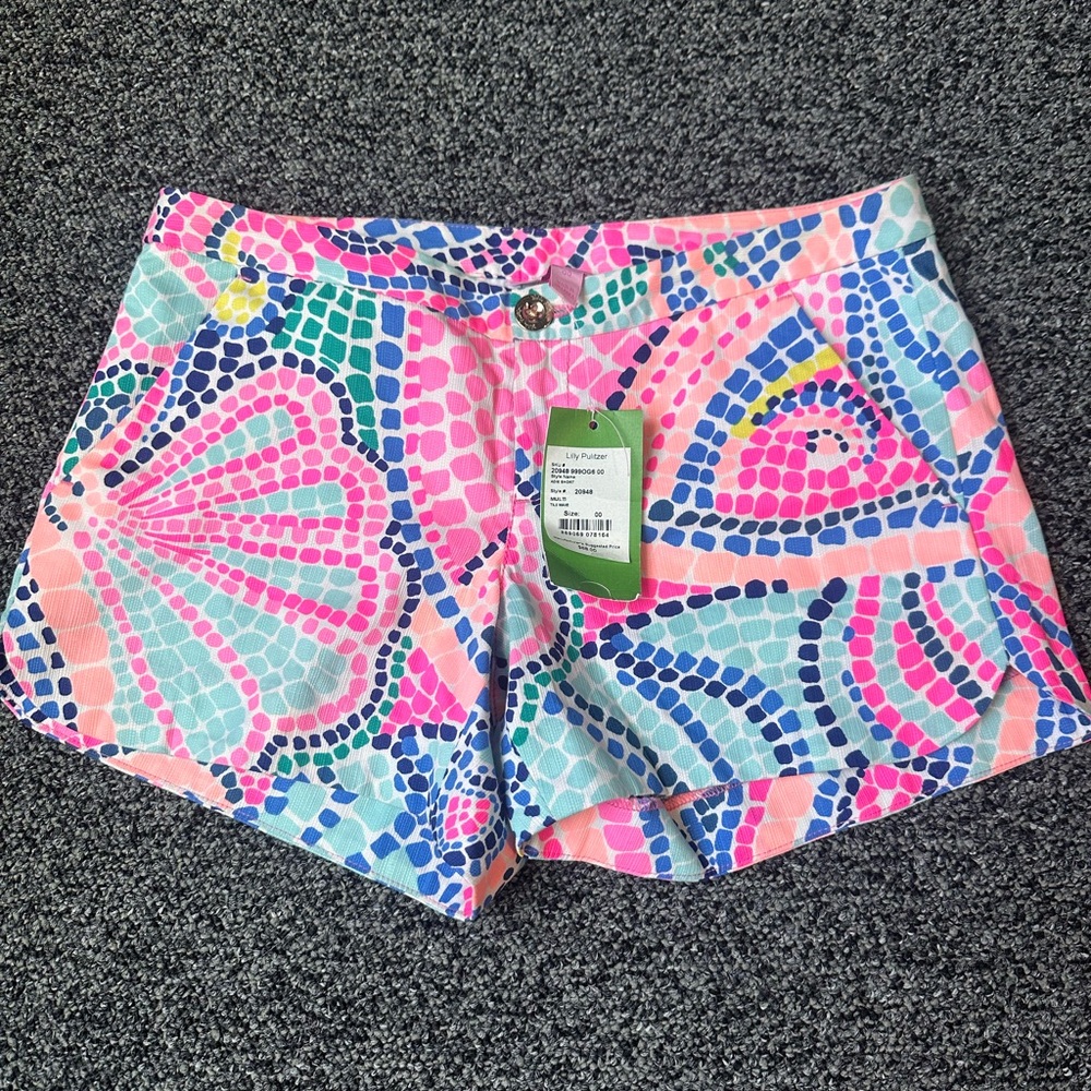 Lilly Pulitzer Tile Wave Shorts 00 NWT